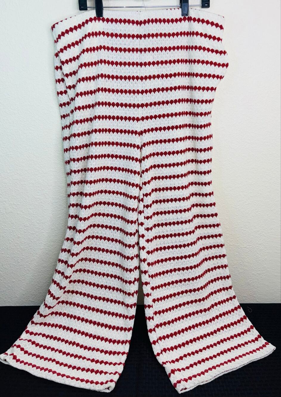 A New Day Women's Textured Pull-On Pant, Cream/Red, Size XXL/17, NWT